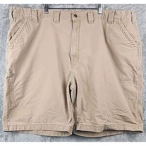 Carhartt Mens Carpenter Shorts 48 Brown Khaki Tan Original Fit Canvas B147 DKH